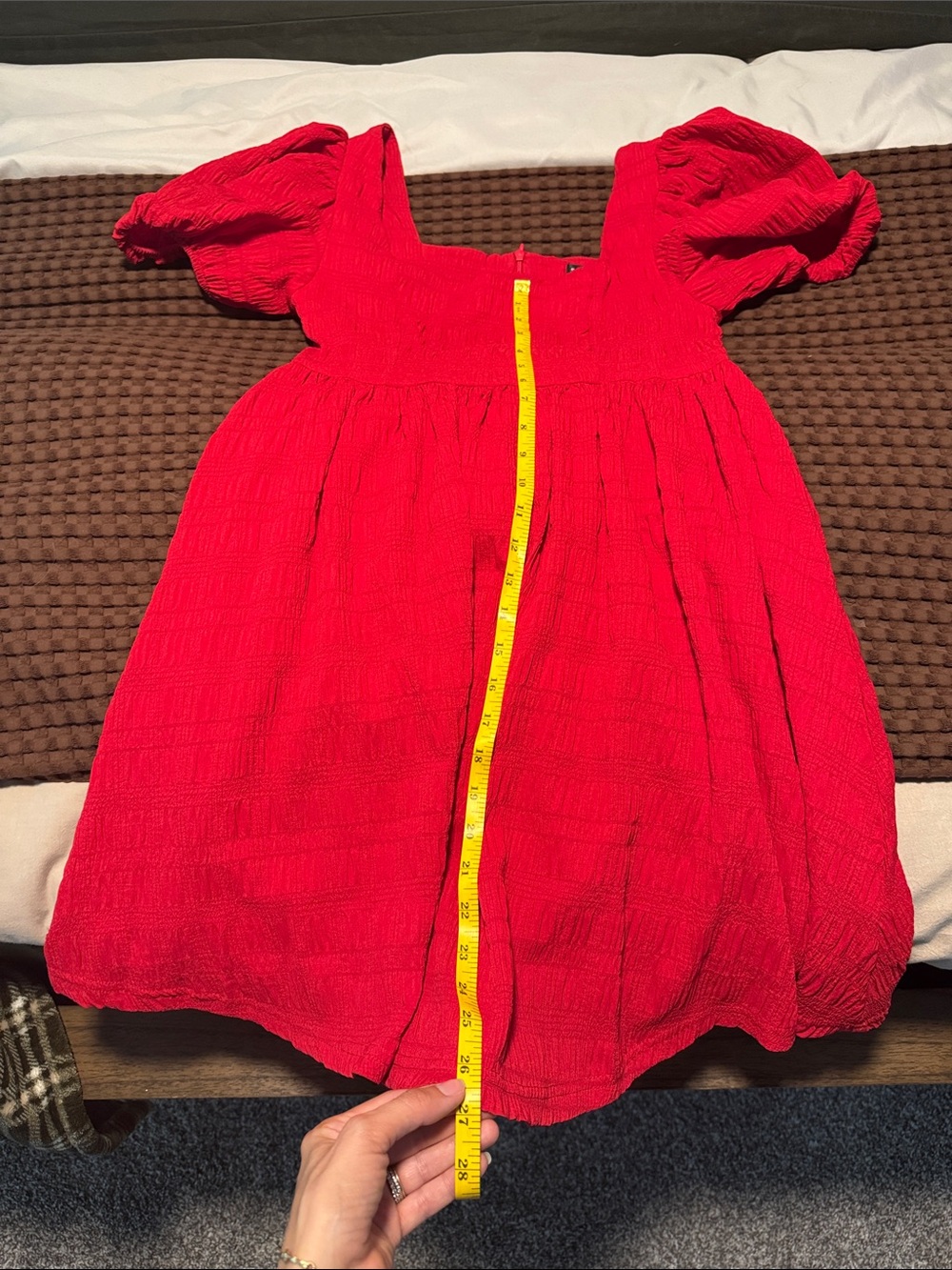 SHEIN Red Puff-Sleeve Square Neck Mini Dress - Picture 5 of 5